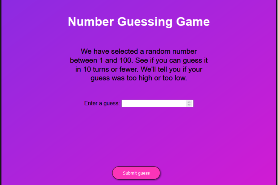 number guessing game